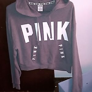 Pink victorias secret crop hoodie